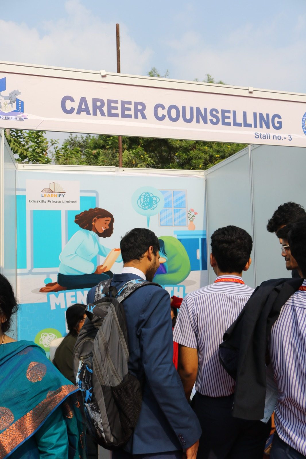 Visitors at the Career Counselling stall at a career fair
